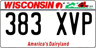 WI license plate 383XVP