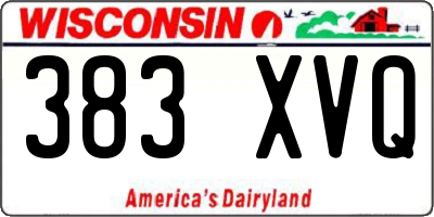 WI license plate 383XVQ