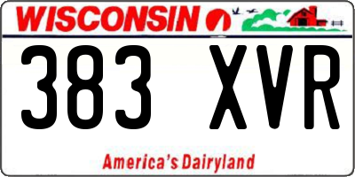 WI license plate 383XVR