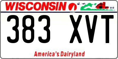 WI license plate 383XVT
