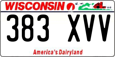 WI license plate 383XVV