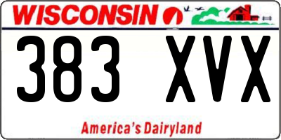 WI license plate 383XVX