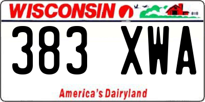 WI license plate 383XWA