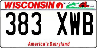WI license plate 383XWB