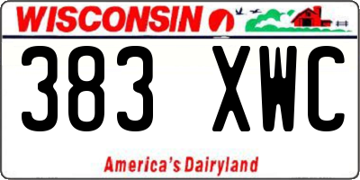 WI license plate 383XWC