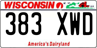 WI license plate 383XWD