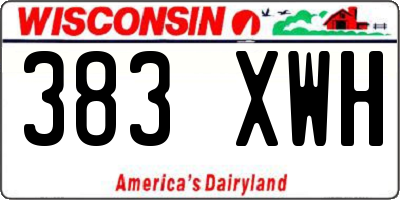 WI license plate 383XWH