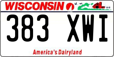 WI license plate 383XWI