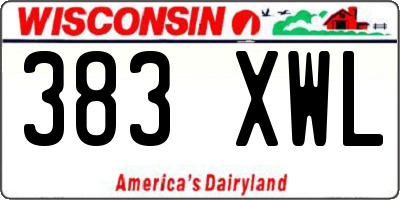 WI license plate 383XWL