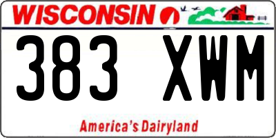 WI license plate 383XWM