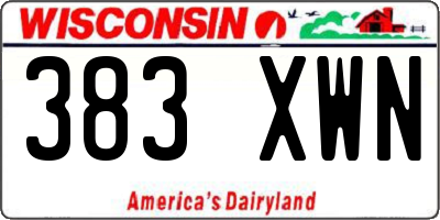 WI license plate 383XWN