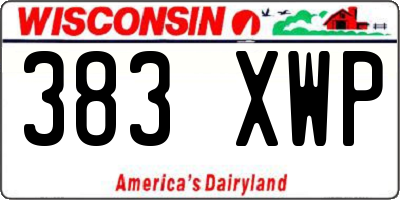 WI license plate 383XWP