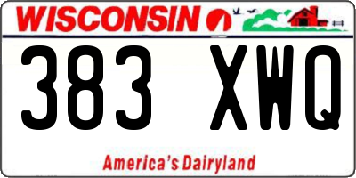 WI license plate 383XWQ