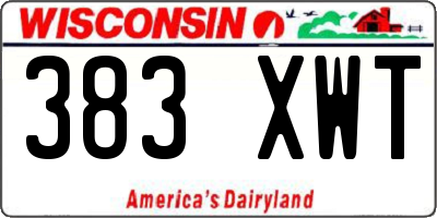 WI license plate 383XWT