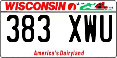 WI license plate 383XWU