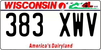 WI license plate 383XWV