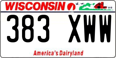 WI license plate 383XWW