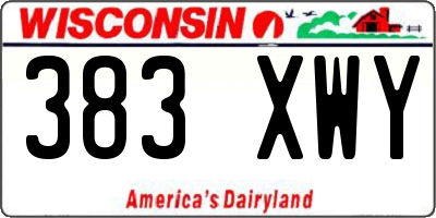 WI license plate 383XWY
