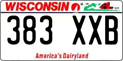 WI license plate 383XXB