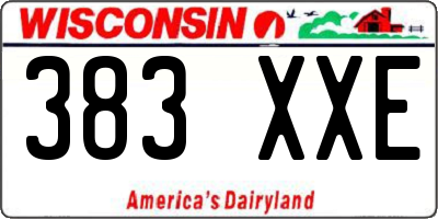 WI license plate 383XXE