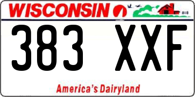 WI license plate 383XXF