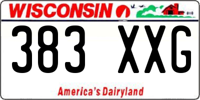 WI license plate 383XXG