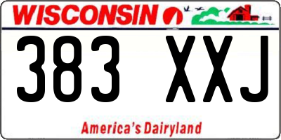 WI license plate 383XXJ