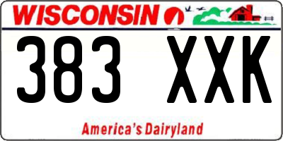 WI license plate 383XXK