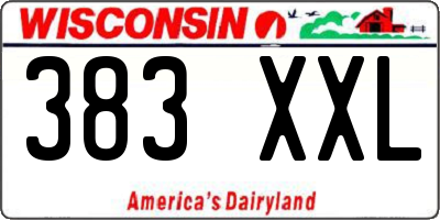 WI license plate 383XXL