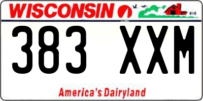 WI license plate 383XXM