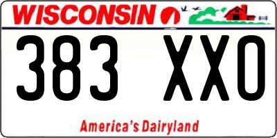 WI license plate 383XXO