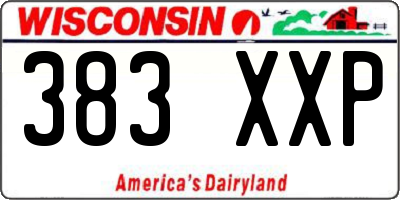 WI license plate 383XXP
