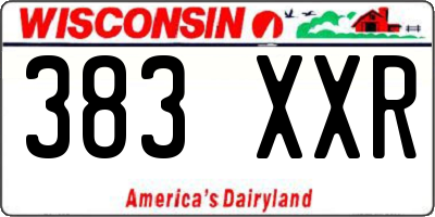 WI license plate 383XXR