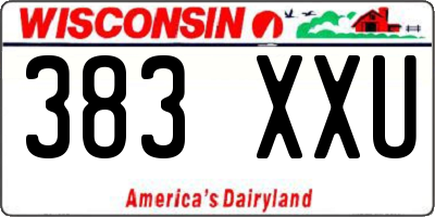 WI license plate 383XXU