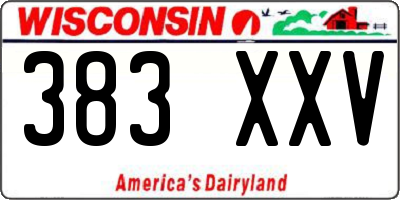 WI license plate 383XXV