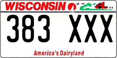 WI license plate 383XXX