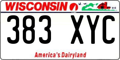 WI license plate 383XYC