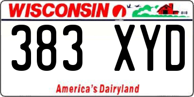 WI license plate 383XYD