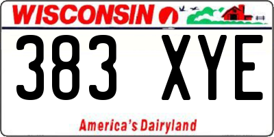 WI license plate 383XYE