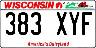 WI license plate 383XYF