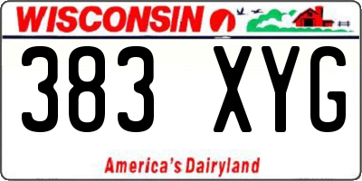 WI license plate 383XYG