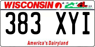 WI license plate 383XYI
