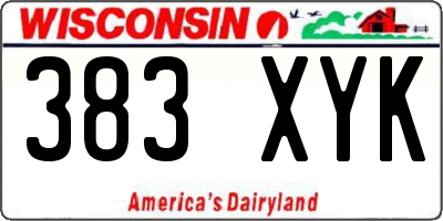 WI license plate 383XYK
