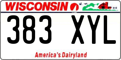 WI license plate 383XYL
