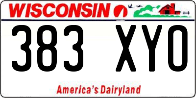 WI license plate 383XYO