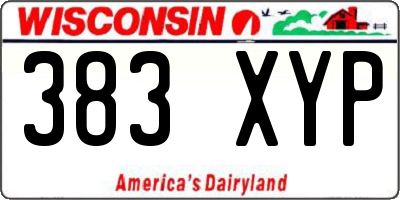 WI license plate 383XYP
