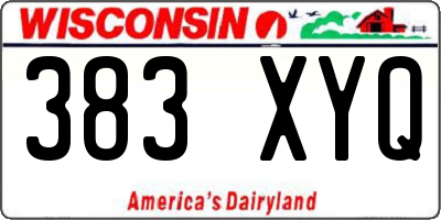WI license plate 383XYQ