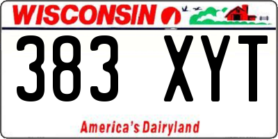 WI license plate 383XYT