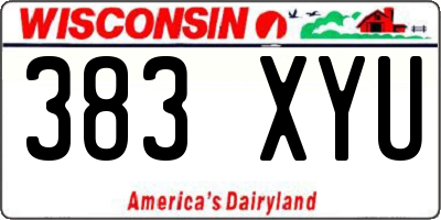 WI license plate 383XYU