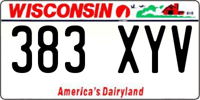 WI license plate 383XYV